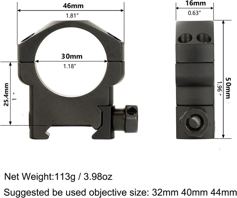 ohhunt 30mm Scope Rings 30 mm Picatinny Rings - Image 2